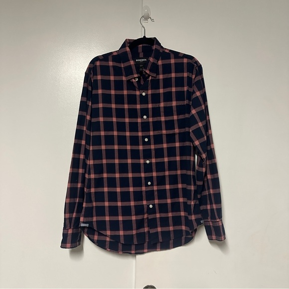 Bonobos Men’s Slim Fit Check Performance Stretch Button Down Shirt Size Large - Picture 1 of 9
